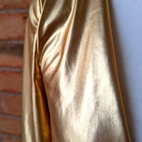 Meshki gold "Hazel" long sleeve metallic bodycon mini dress - Picture 3 of 6